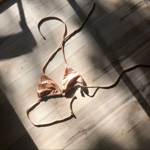 les girls les boys Copper Metallic Bikini Top (M)